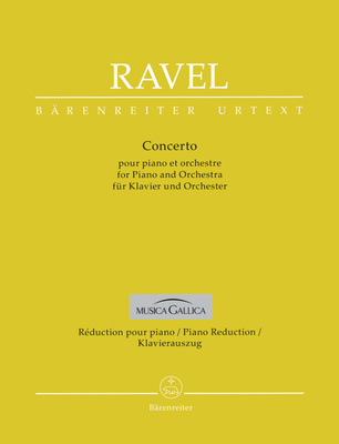 Bärenreiter Ravel Concerto for Klavier notis klavierēm