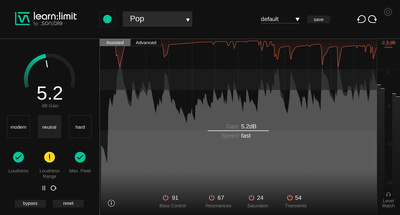 Sonible learn:limit limitera spraudnis