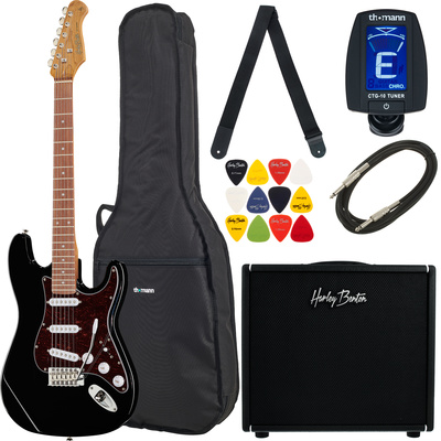 Harley Benton ST-62BK DNAFX AmP20 Set elektriskās ģitāras komplekts