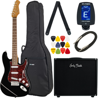 Harley Benton ST-62BK Hot DNAFX AmP20 Set elektriskās ģitāras komplekts