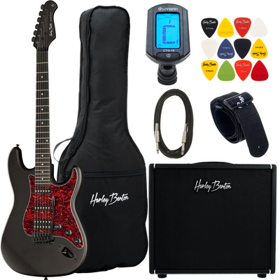 Harley Benton ST-20HSS SBK DNAFX AmP20 Set elektriskās ģitāras komplekts