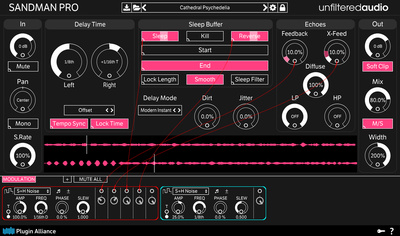 Plugin Alliance Unfiltered Audio Sandman Pro delay spraudnis