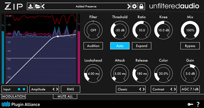 Plugin Alliance Unfiltered Audio Zip kompresora spraudnis