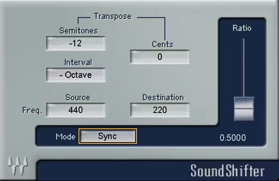 Waves SoundShifter piča šiftera spraudnis