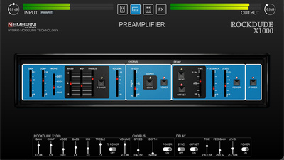 Nembrini Audio Rockdude X1000 pastiprinātāja simulācijas spraudnis