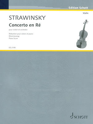 Schott Strawinsky Concerto En Ré nošu izdevums vijolei