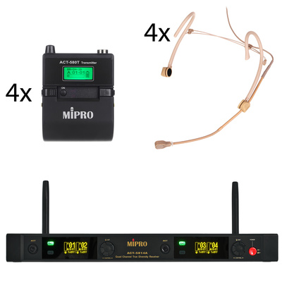 Mipro ACT-5800 MU-506HS Quad bezvadu galvas mikrofona sistēma