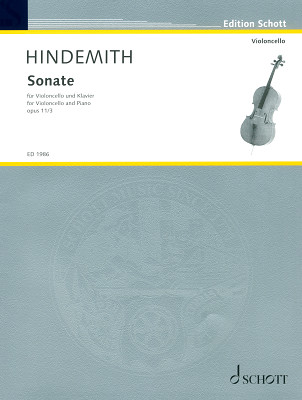 Schott Hindemith Sonate op. 11/3 notis čellam