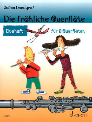 Schott Fröhliche Querflöte Duoheft dziesmu grāmata flautai