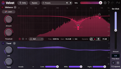 iZotope Velvet EDU de-esera spraudnis