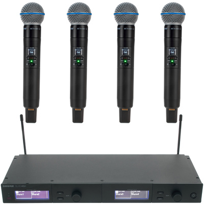 Shure SLXD4Q+E Beta58 K59 Bundle bezvadu rokas mikrofona komplekts