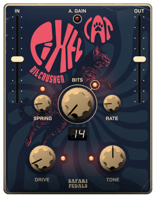 Safari Pedals Pixel Cat bitcrusher spraudnis