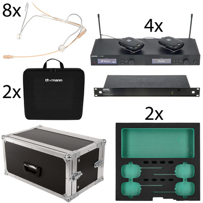Shure SLXD 8-CH Theatre Set G59 bezvadu mikrofona sistēma ar galvas mikrofoniem