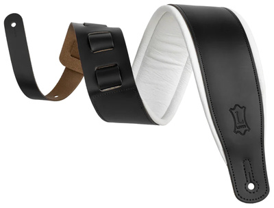 Levys Amped Leather 3″ BK/WH