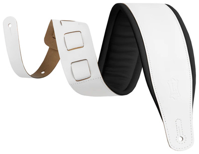 Levys Amped Leather 3″ WH/BK