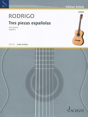 Schott Rodrigo Tres Piezas Espanolas notis klasiskajai ģitārai
