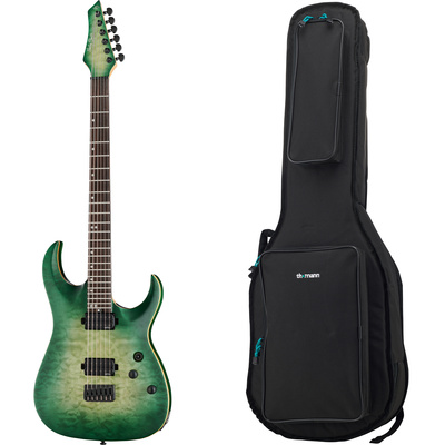 Harley Benton Amarok-BT EGNT Quilted w/Bag baritona elektriskā ģitāra