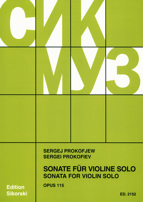 Sikorski Musikverlage Prokofjew Sonate op. 115 vijoles notis
