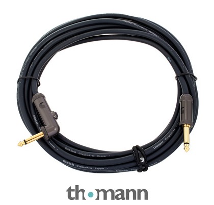 Câble Instrument Planet Waves Custom 6 M - Connecteurs Plaqués Or, Angle Droit, Blindage Double - Pour Guitare, Basse, Pédales