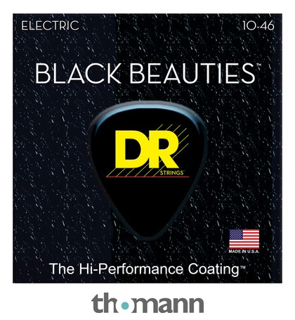 DR Extra Black Beauties Lite 7 Corde – Set Da 9-52 Per Chitarra Elettrica, Rivestimento K3 Antiossidante