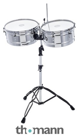 Meinl Percussion HT1314CH Headliner Series Steel Timbales With Chrome Finish and Stand 