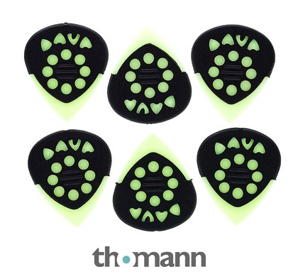 Médiators Guitar Jazz C D-Grip - Épaisseur 1,40 Mm, Noir, Lot De 6 Pièces