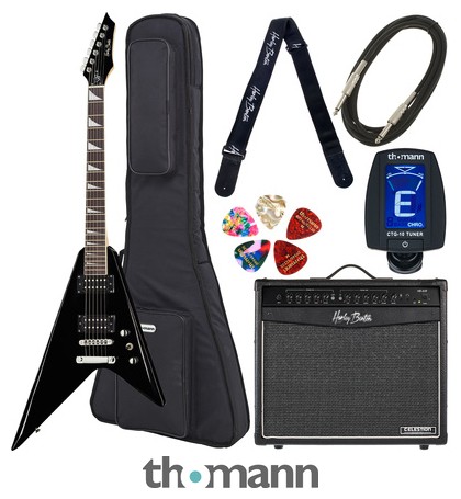 Harley Benton R-10 BK Rock Series Bundle 3