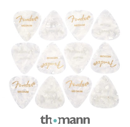Fender White Pearloid Pick Set M