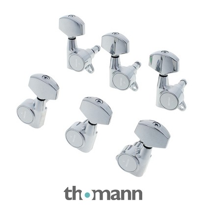 Mécaniques Autobloquantes Pour Guitare électrique Gotoh SG381 MG-T - Set De 6 (3L/3R), Chrome, Ratio 1:16