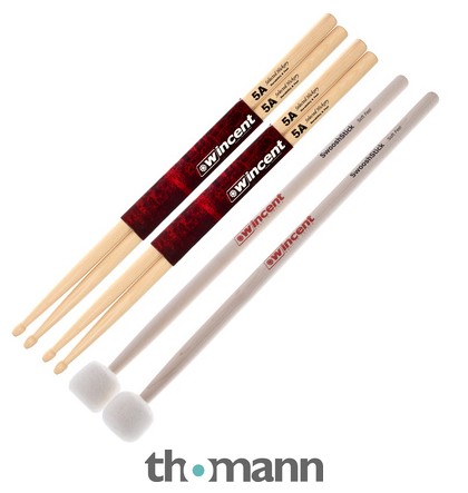 10-Pair Pack 7A WINCENT Dynabeat US Selected Hickory Drumsticks 