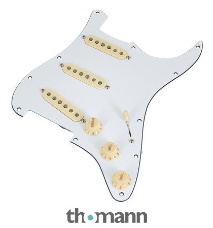 Pickguard Pré-câblé Fender Pure Vintage '59 Pour Stratocaster - Parchment, 11 Trous, Micros Single Coil