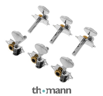 Têtes De Mécaniques Grover 9NB Sta-Tite 4B Pour Ukulélé - Lot De 4, Boutons Noirs, Finition Nickel - 7