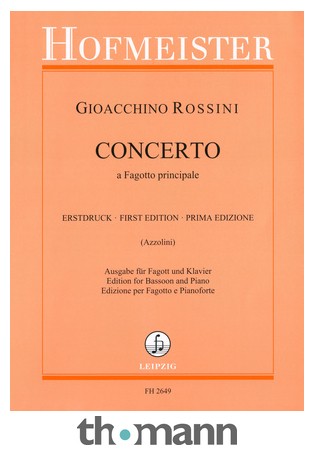 Friedrich Hofmeister Verlag Rossini Concerto a Fagotto – Thomann Suomi