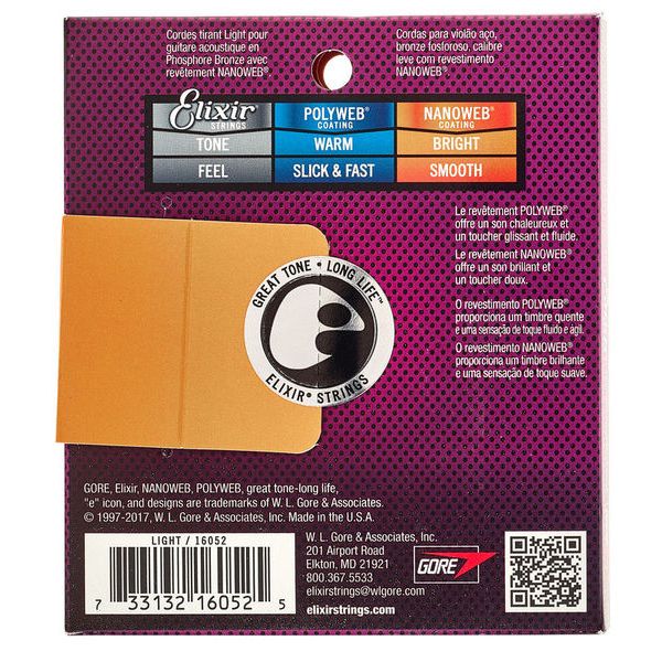 Elixir Nanoweb Light Phosphor Bronze