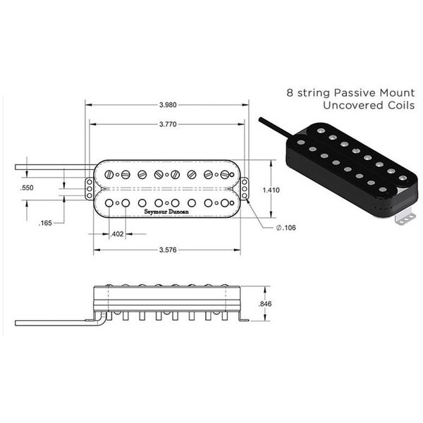 Seymour Duncan Pegasus 8-String Bridge PM BK