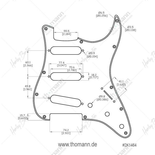 Harley Benton Parts Pickguards SSS WP