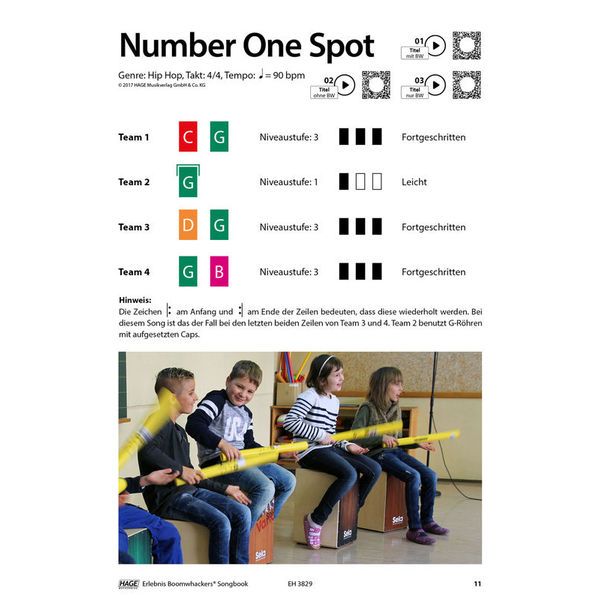 Hage Musikverlag Erlebnis Boomwhackers Songbook