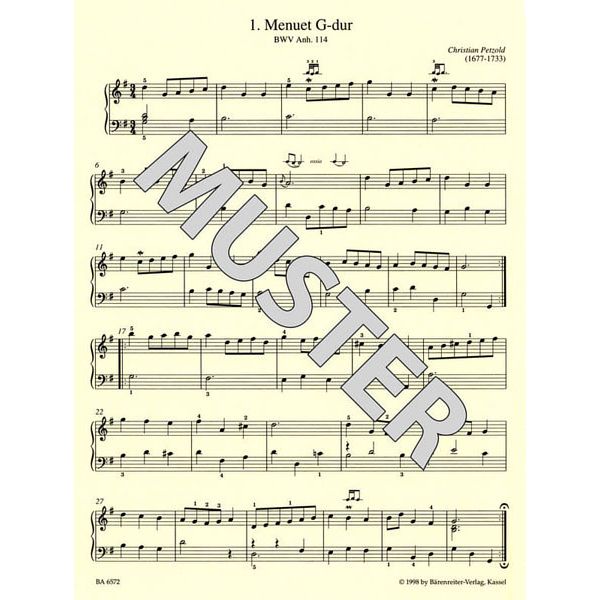 Bärenreiter Bach Leichte Klavierstücke