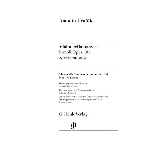 Henle Verlag Dvorak Cellokonzert h-moll