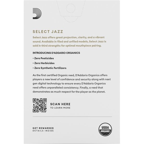 DAddario Woodwinds Organic Sel. Jazz Filed SOP 3M