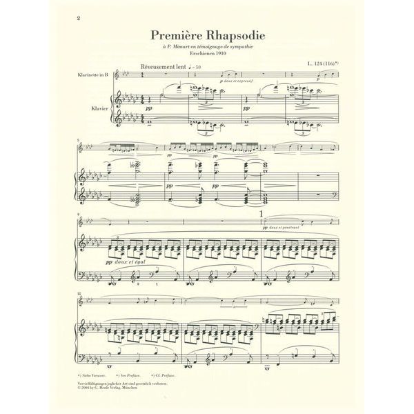 Henle Verlag Debussy Première Rhapsodie