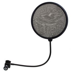 Runde Doppelschicht Mikrofon Popschutz Absorber Filter Wind pop Filter mit Stand Clip Schwarz 
